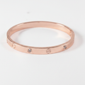 Luxe Screw Crystal Bangle – Rose Gold Edition