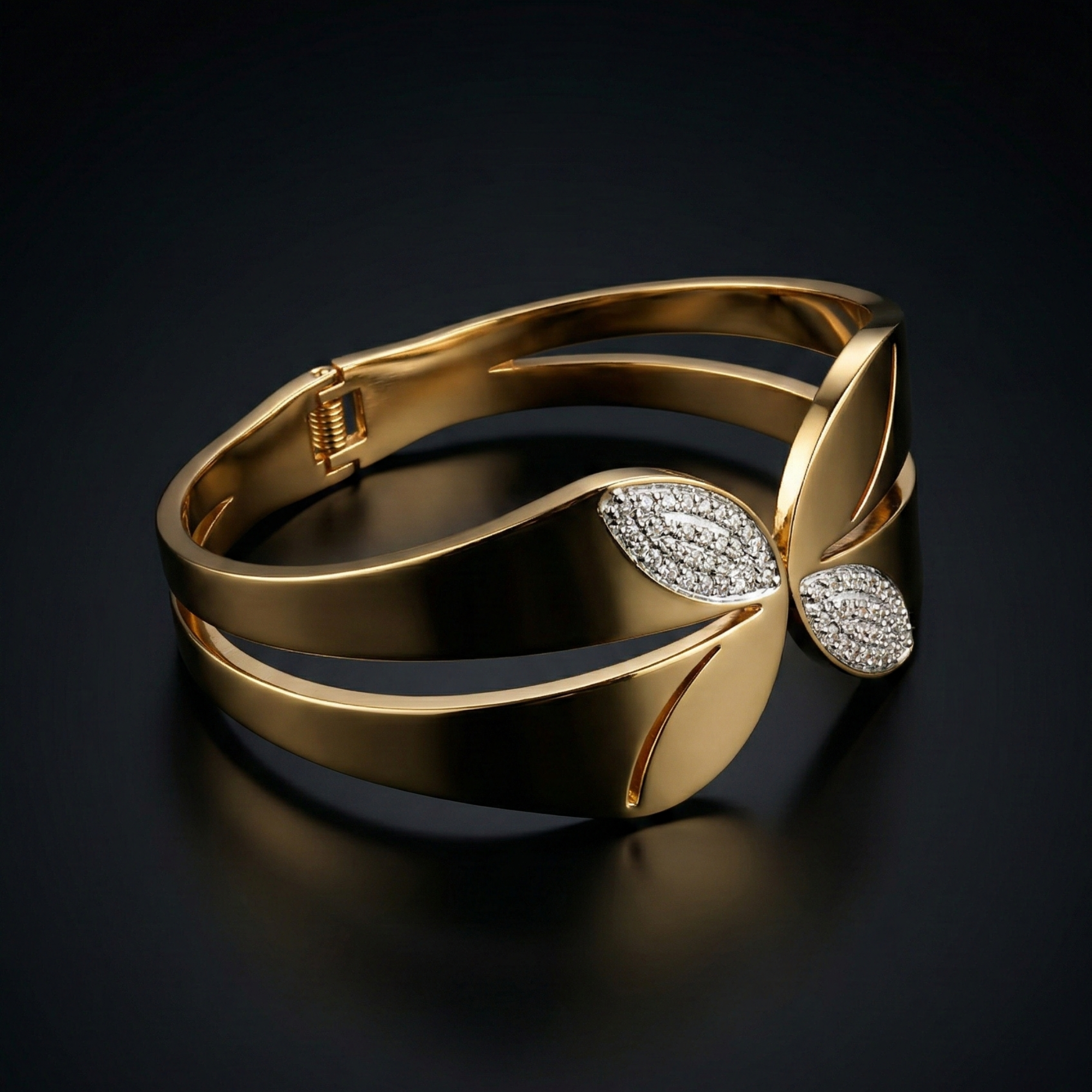 Royal Bloom Crystal Cuff – Gold Signature Edition