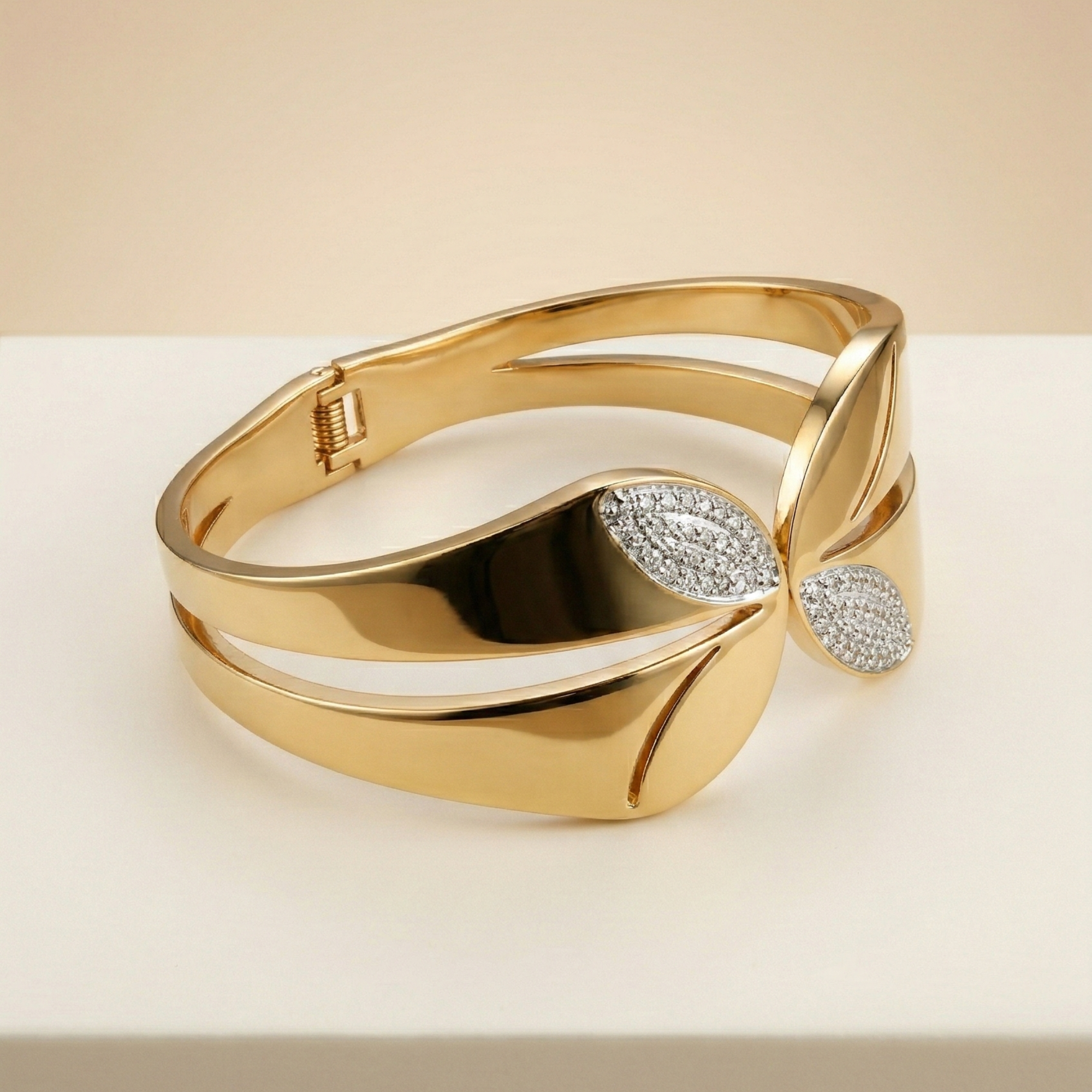 Royal Bloom Crystal Cuff – Gold Signature Edition