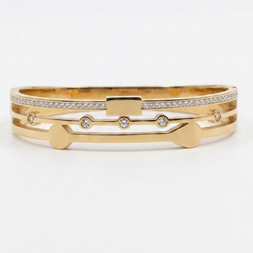 Imperial Arc Diamond Bangle – Gold Prestige Edition