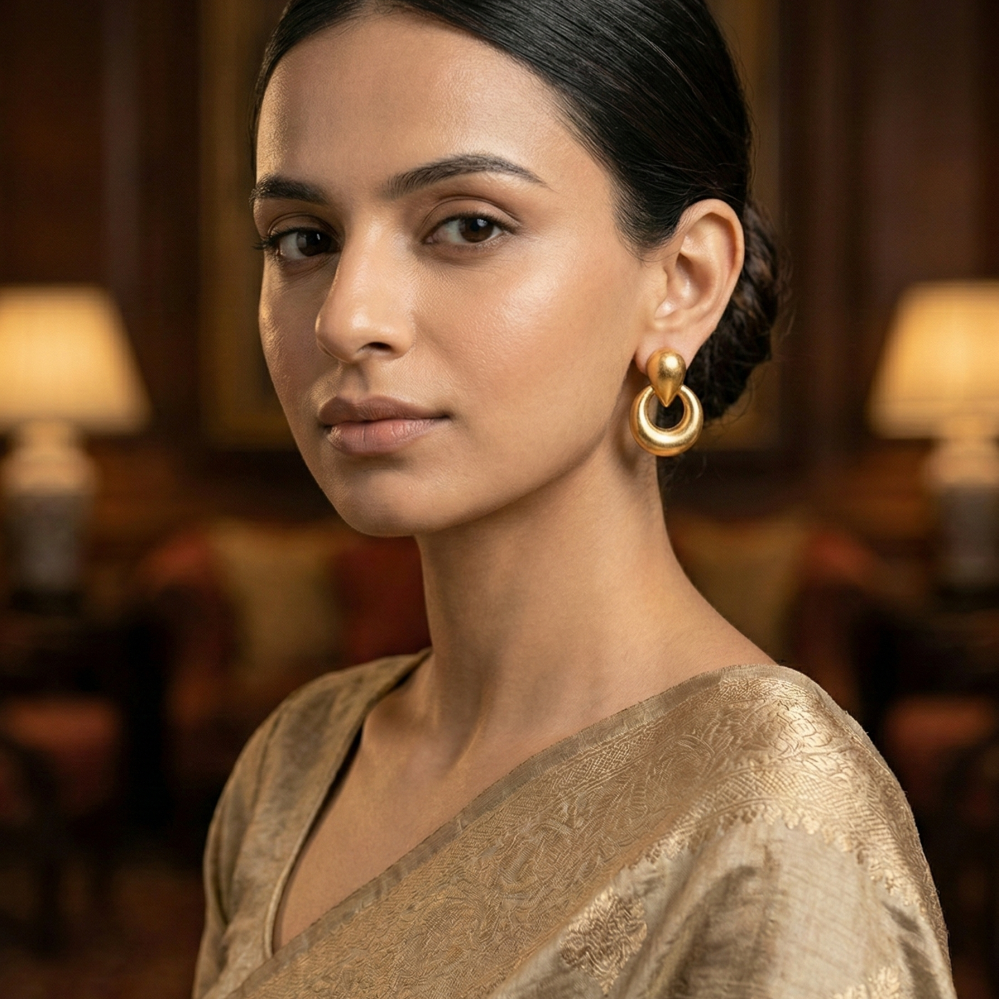 Luxe Drop Hoop Earring