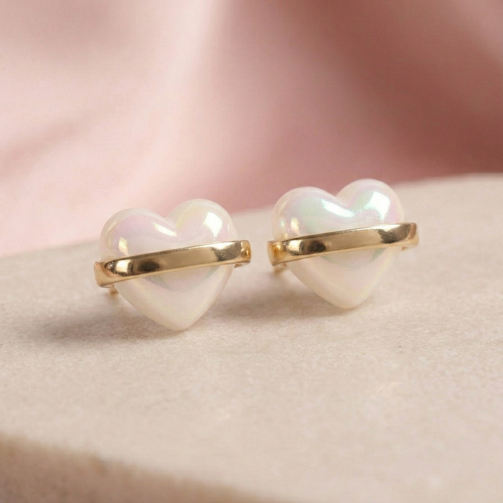 Celeste Heart Pearl Earring