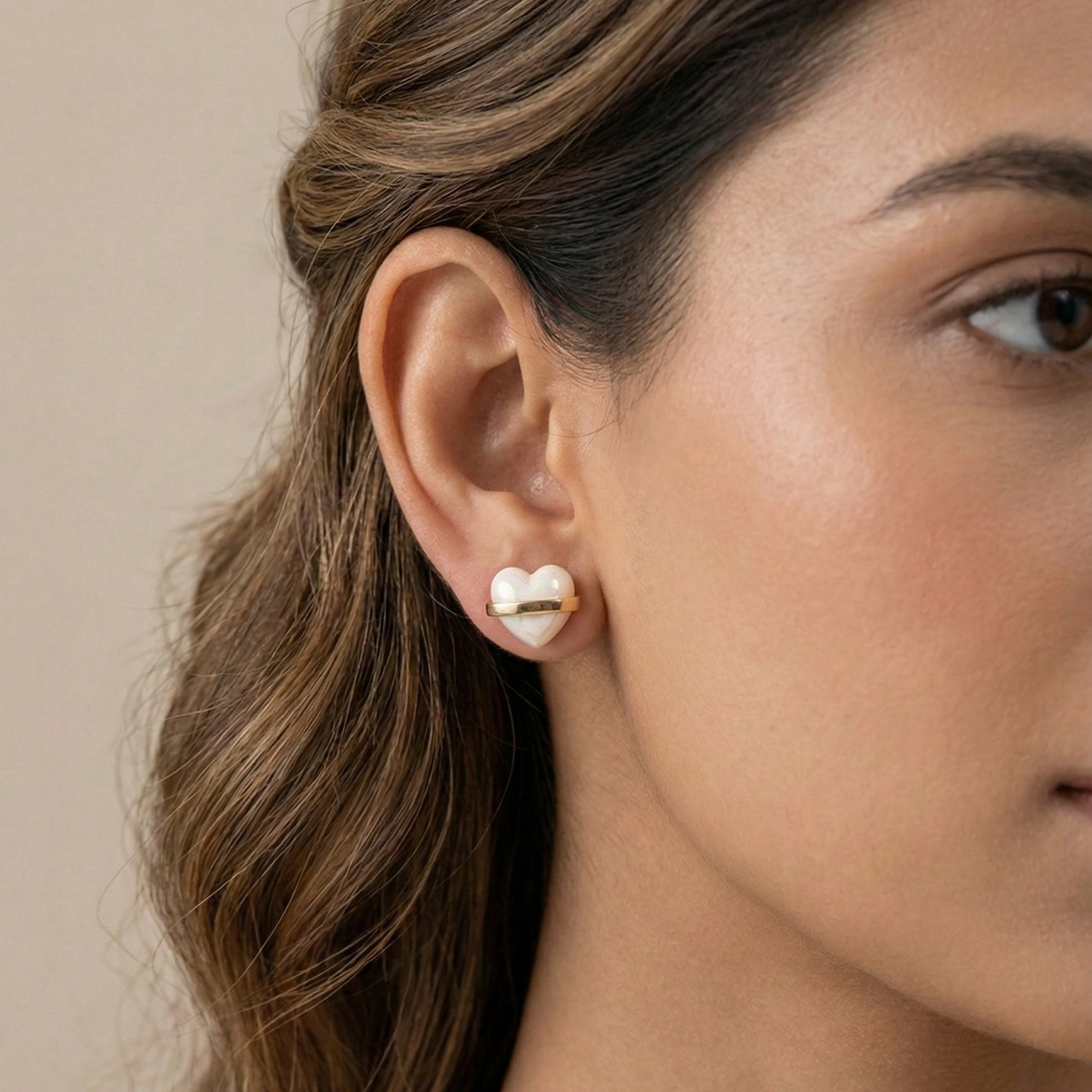 Celeste Heart Pearl Earring