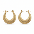 Royal Textured Crescent Gold Earing
