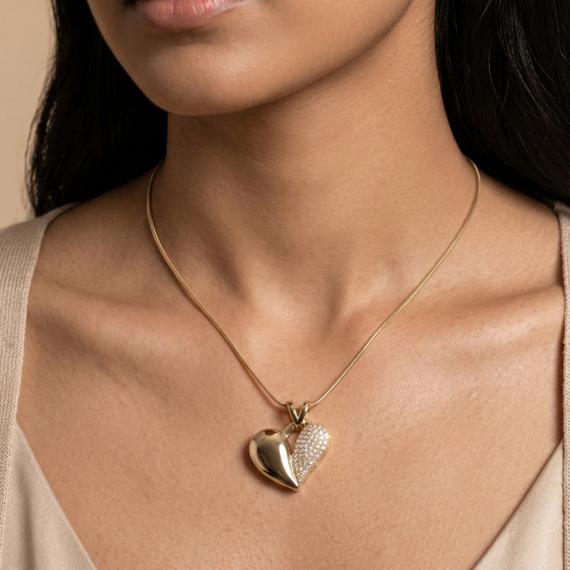 Elegant Heart Pendant Necklace