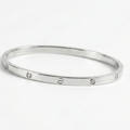 Imperial Screw Crystal Bangle – Silver Edition