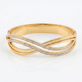 Infinity Luxe Crystal Bangle – Gold Signature Edition