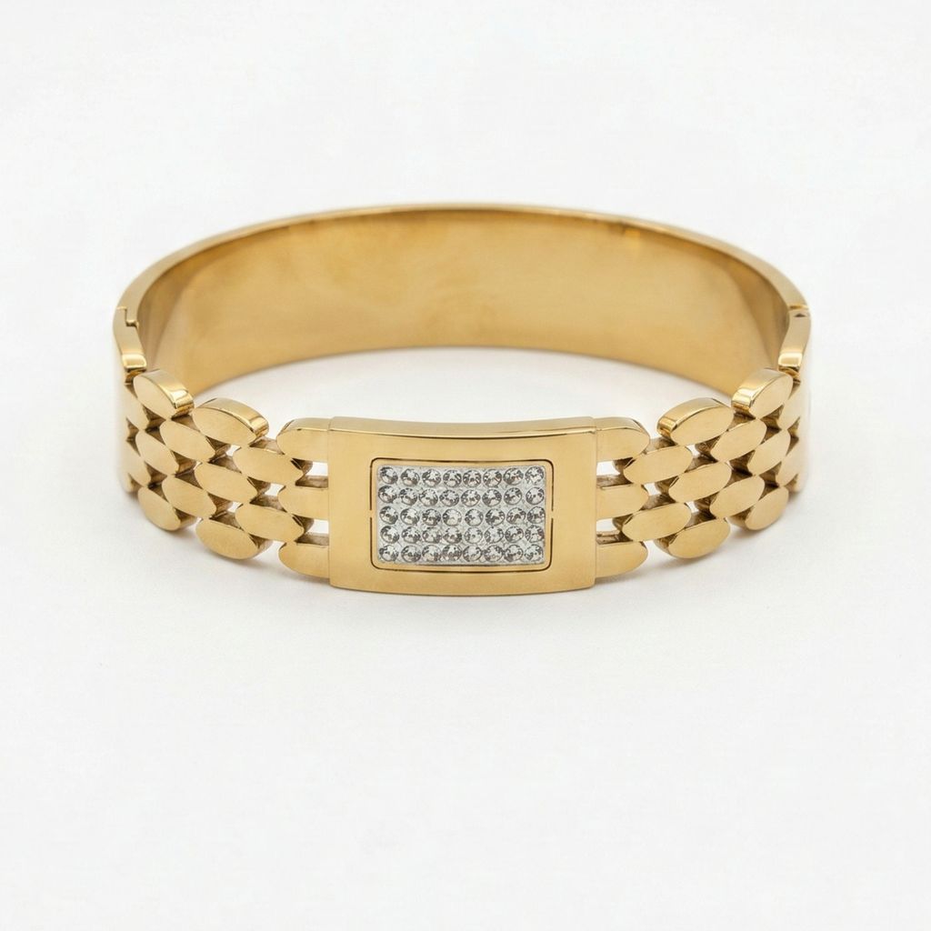 Royal Chain Crystal Cuff – Gold Elite Edition